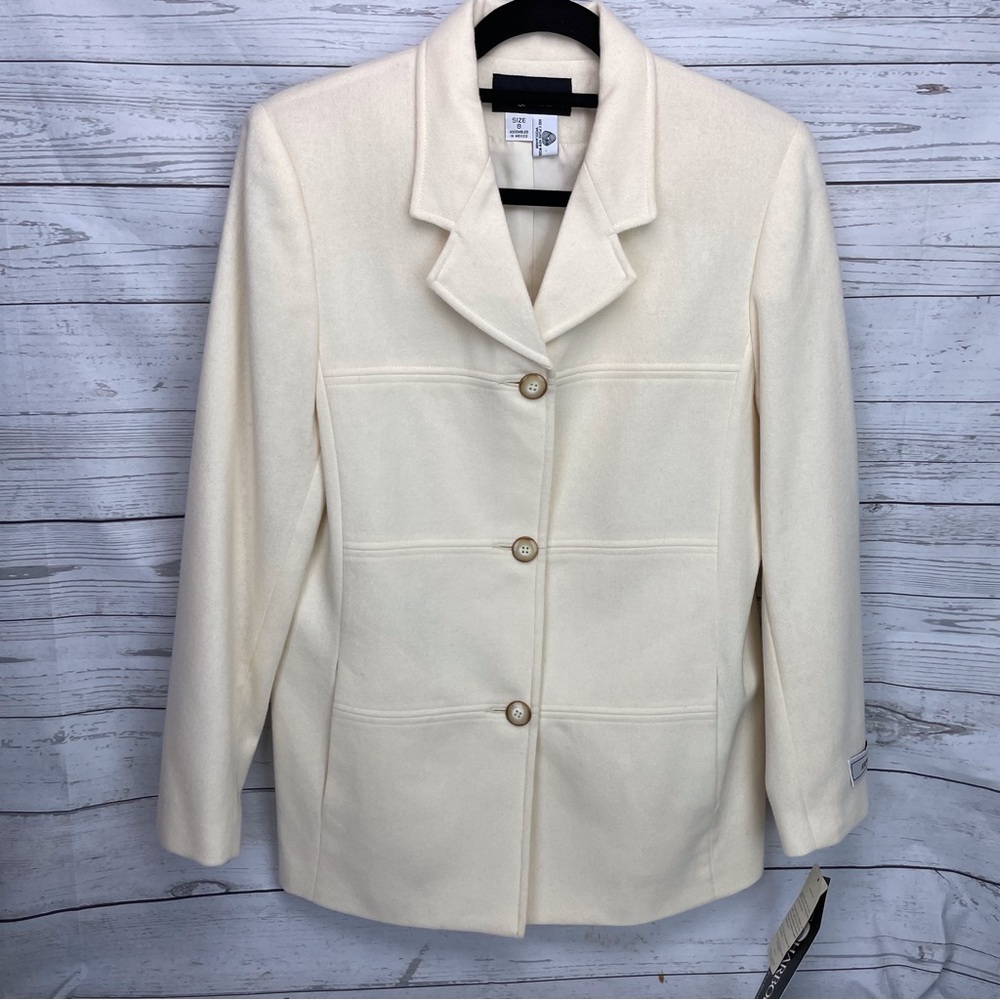 🍁 New Vintage Sag Harbor Wool Blazer Lined Jacket Coat New Old Stock sz 8